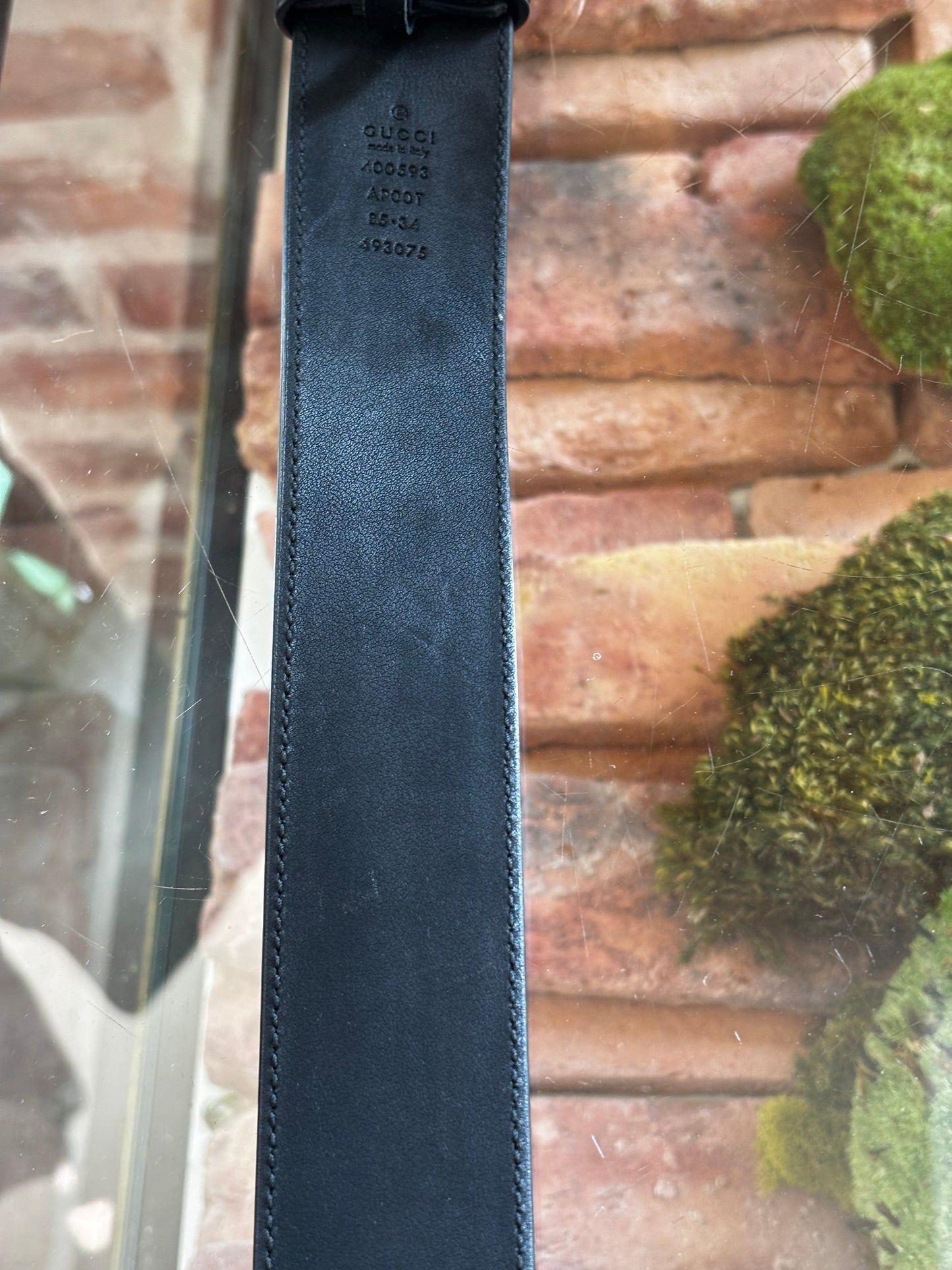GUCCI Black GG Marmont Belt Sz 85/34