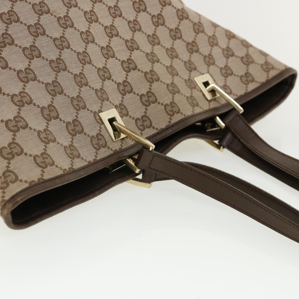 GUCCI GG Canvas Shoulder Bag Beige 1098 35367