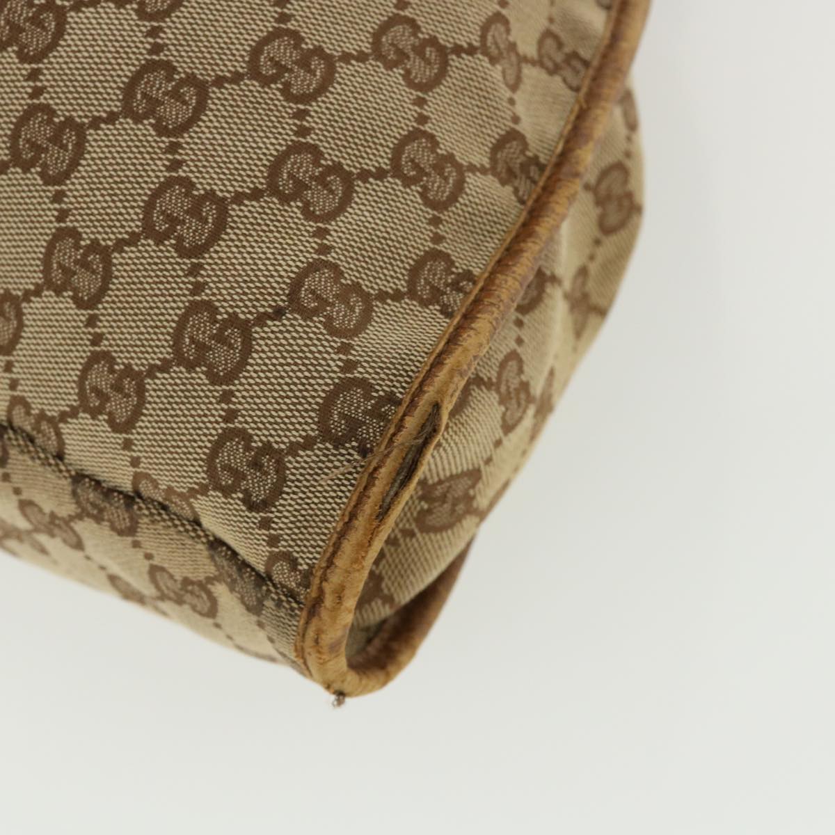 GUCCI GG Canvas Hand Bag Beige 76554 35571