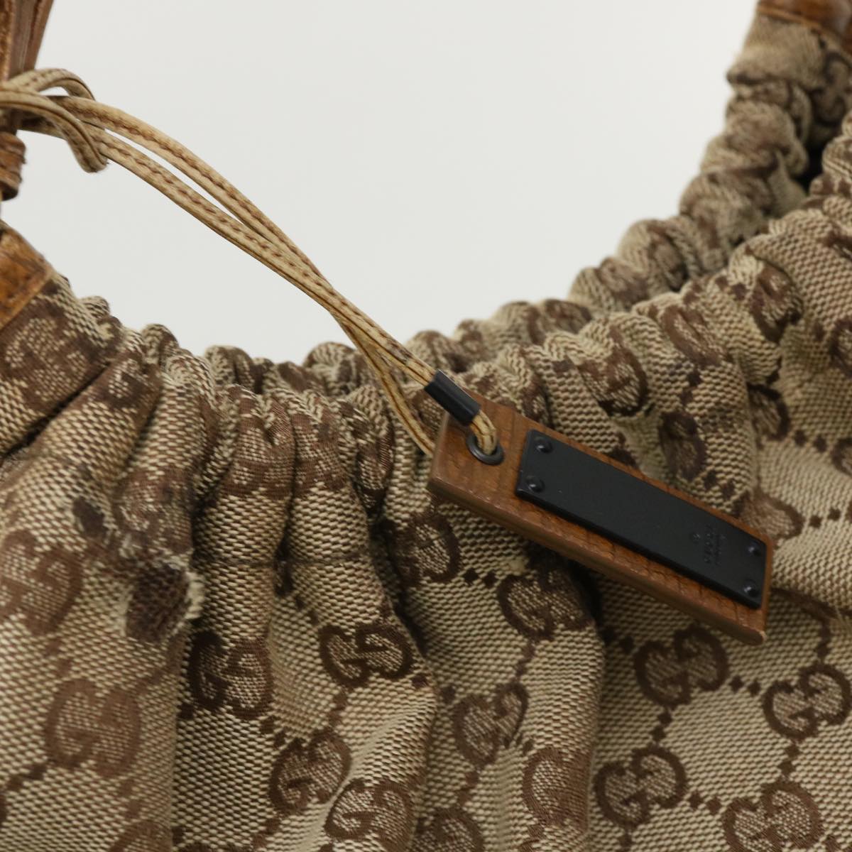 GUCCI GG Canvas Hand Bag Beige 76554 35571