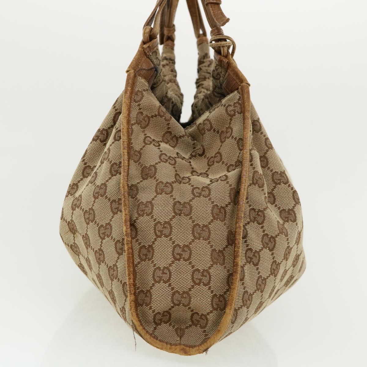 GUCCI GG Canvas Hand Bag Beige 76554 35571