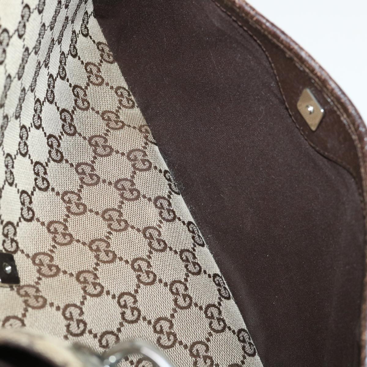 GUCCI GG Canvas Shoulder Bag Beige 121023 35573