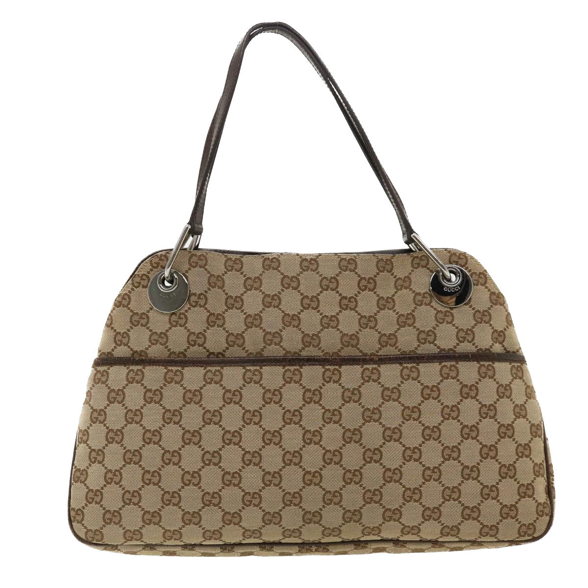 GUCCI GG Canvas Shoulder Bag Beige 121023 35573
