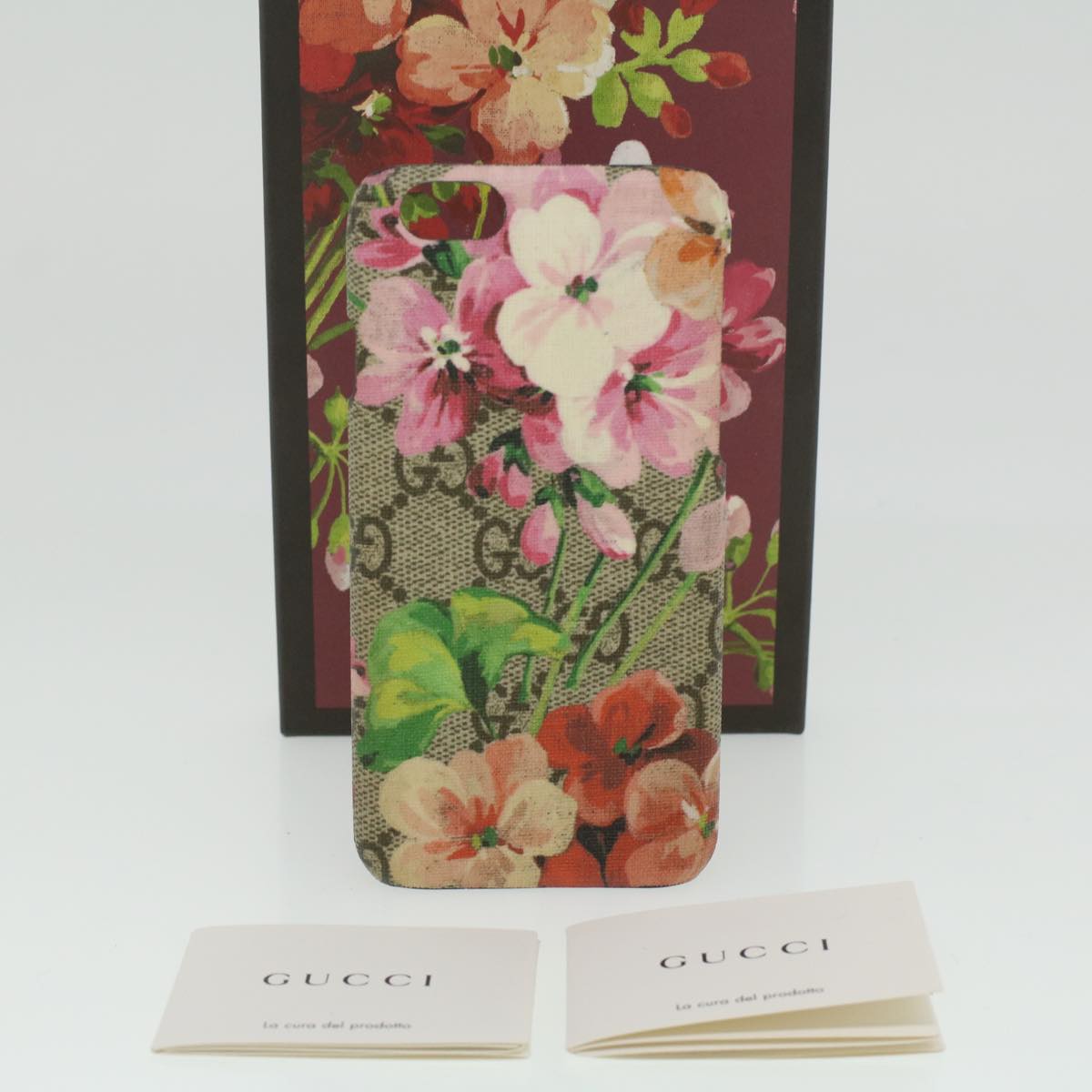 GUCCI GG Canvas Floral Print iPhone 6S Case Beige Pink Green 35630