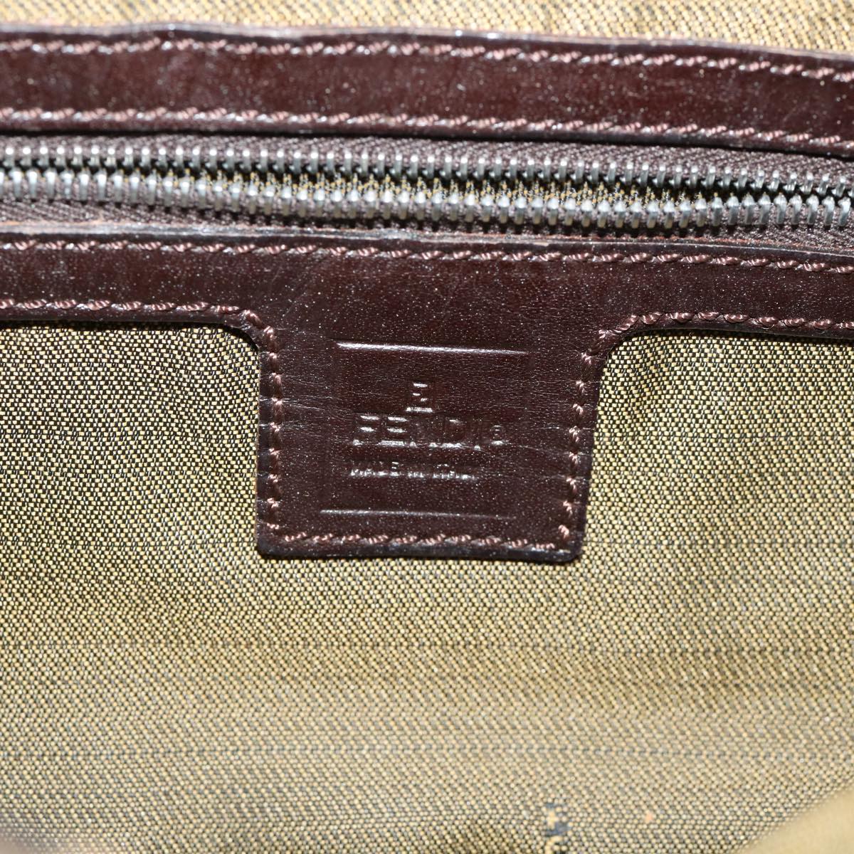 FENDI Zucca Canvas Mamma Baguette Shoulder Bag Brown Black 35660