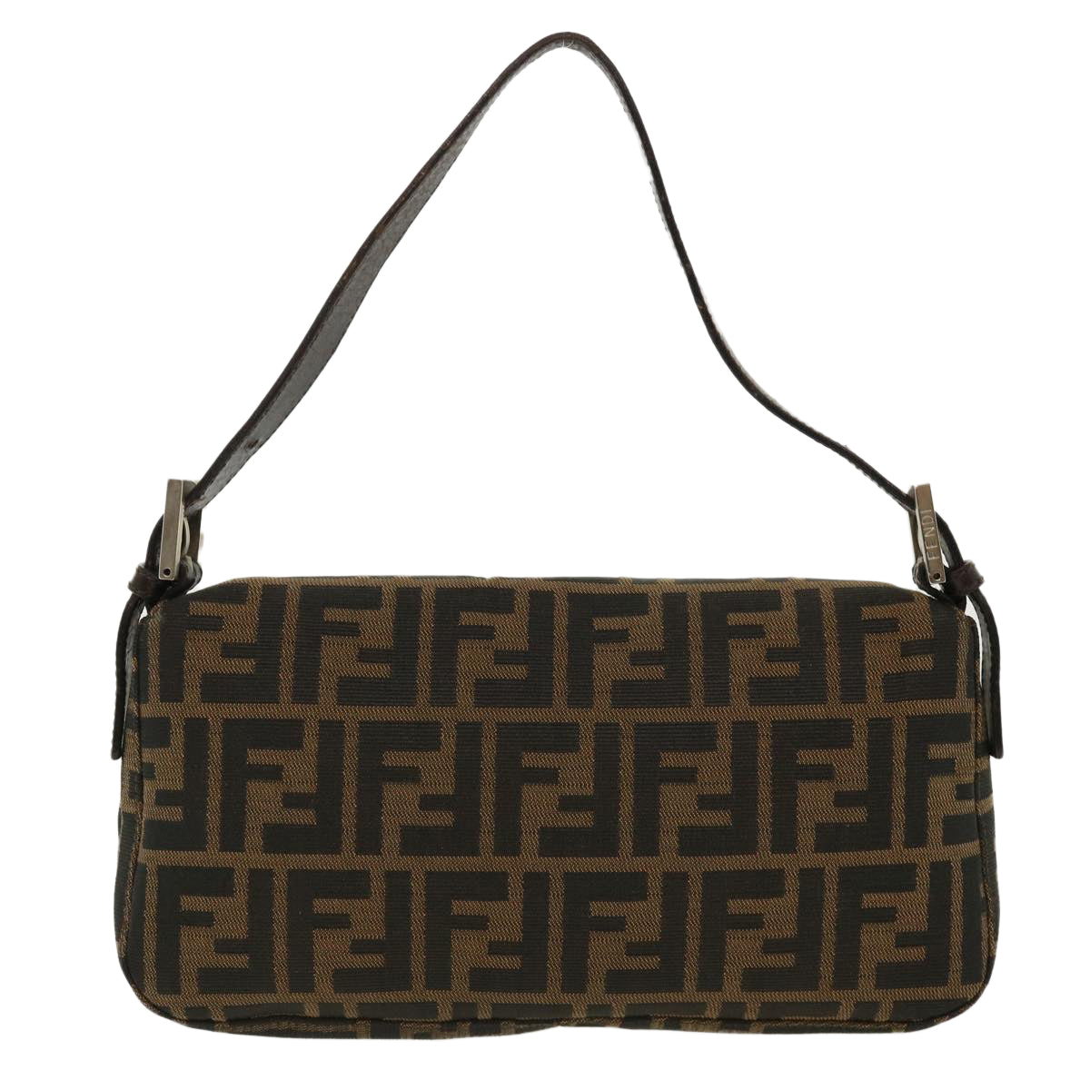 FENDI Zucca Canvas Mamma Baguette Shoulder Bag Brown Black 35660