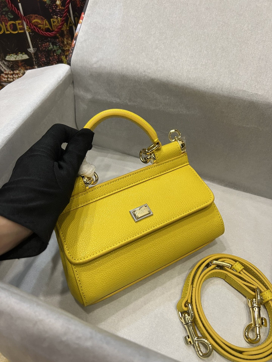 GLAMI Small Sicily Bag In Dauphine Yellow For Women 7.5in/19cm GLAMI