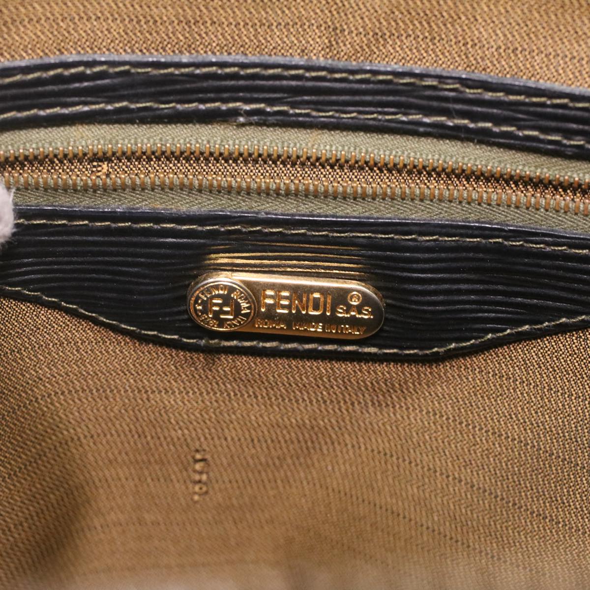 FENDI Zucca Canvas Hand Bag 2way Brown Black 35833