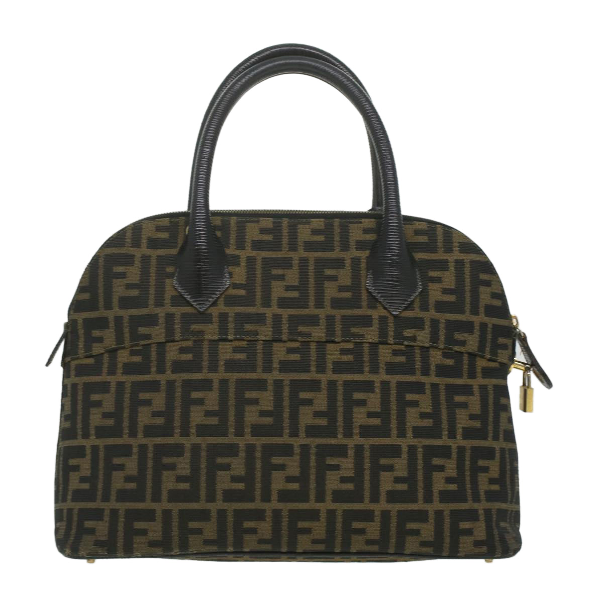 FENDI Zucca Canvas Hand Bag 2way Brown Black 35833