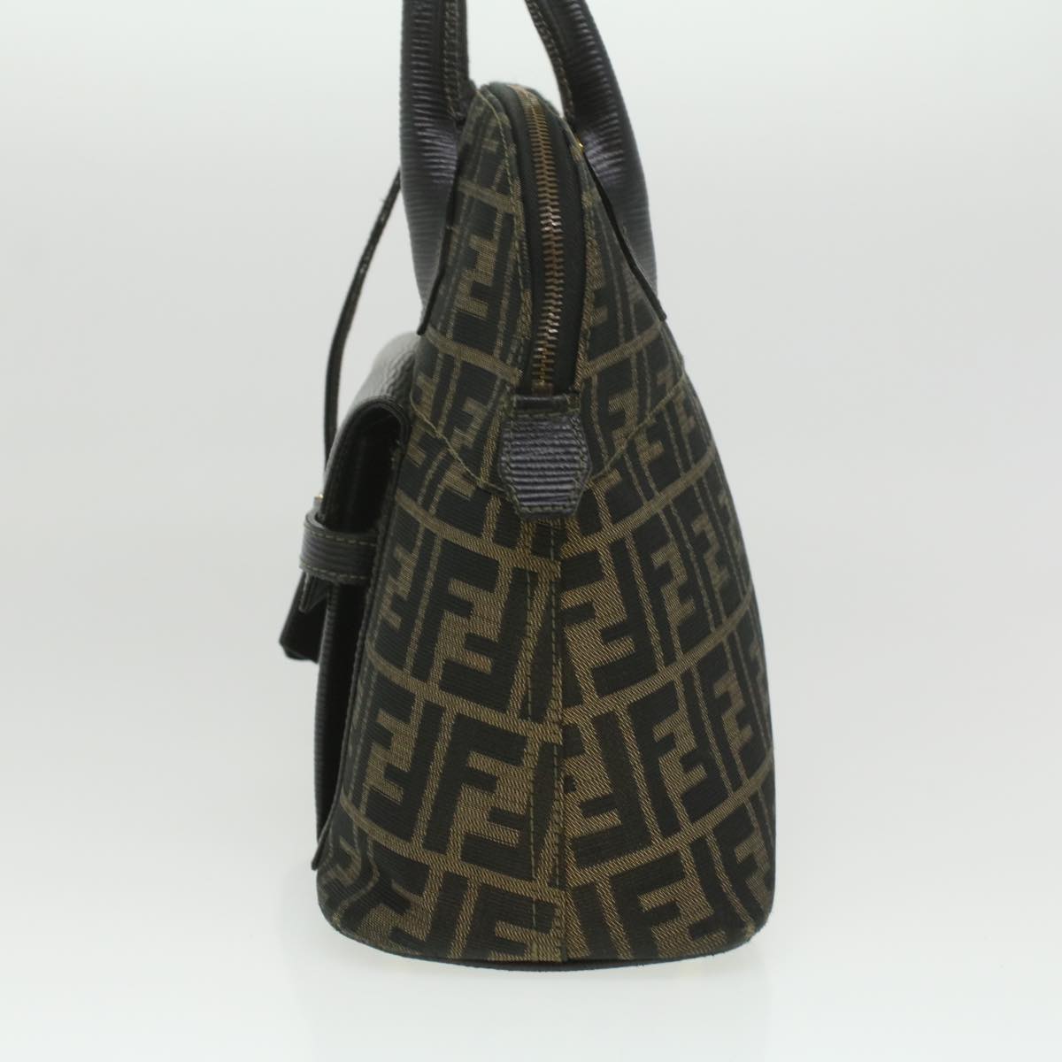 FENDI Zucca Canvas Hand Bag 2way Brown Black 35833