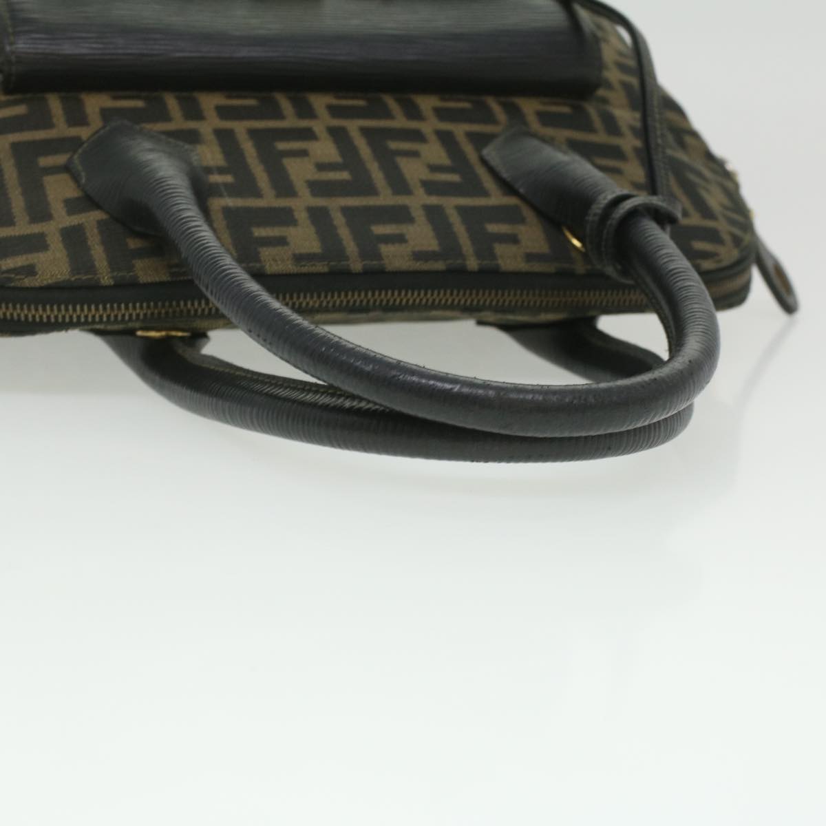 FENDI Zucca Canvas Hand Bag 2way Brown Black 35833
