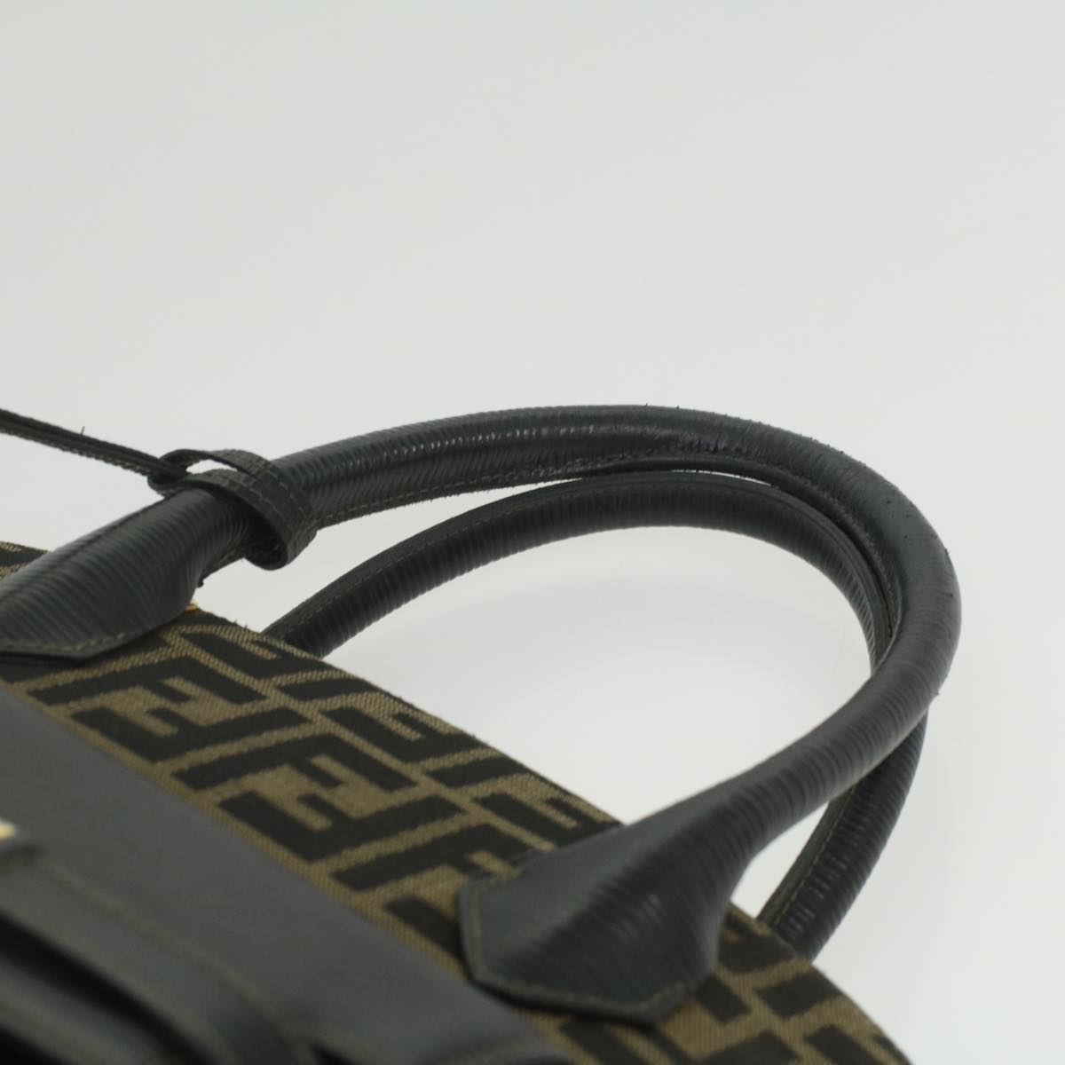 FENDI Zucca Canvas Hand Bag 2way Brown Black 35833
