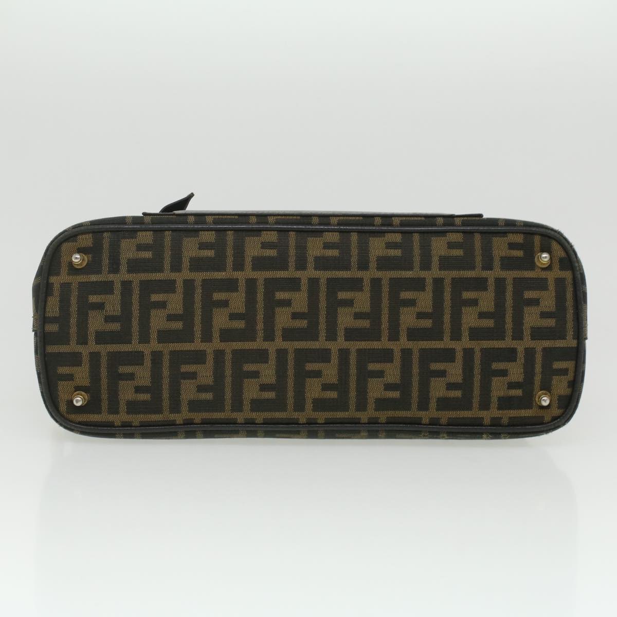 FENDI Zucca Canvas Hand Bag 2way Brown Black 35833