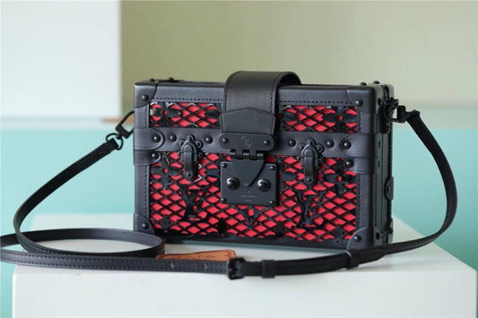 LV Petite Malle Monogram Black For Women, Women’s Handbags, Shoulder And Crossbody Bags 7.9in/20cm LV M20353