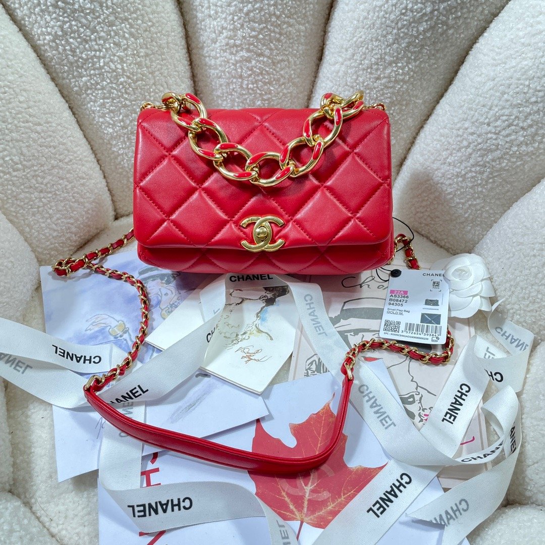 CHL GlamIap Bag Gold Hardware Red For Women Handbags, Shoulder Bags 7.9in/20cm AS3366