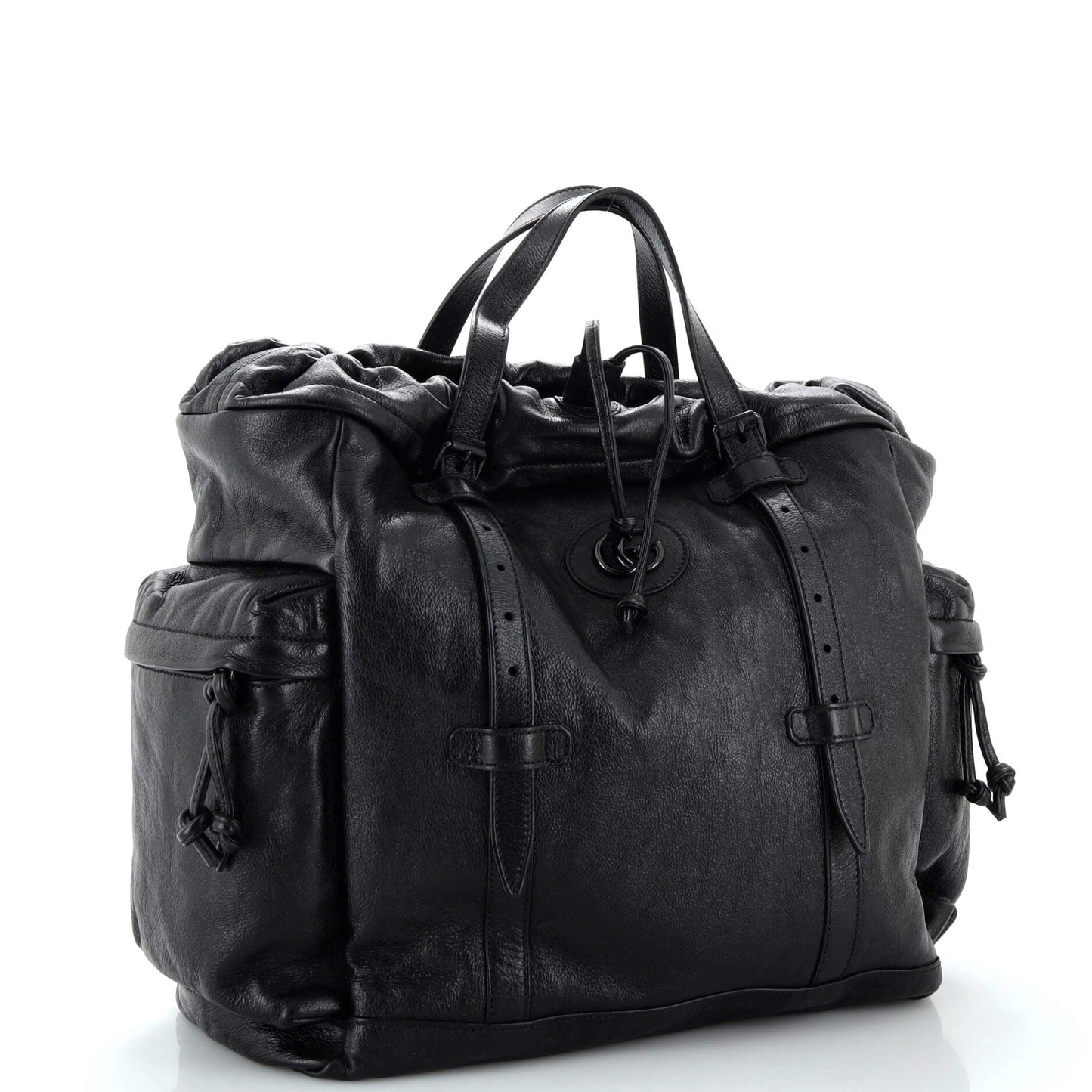 Double G Drawstring Tote Leather
