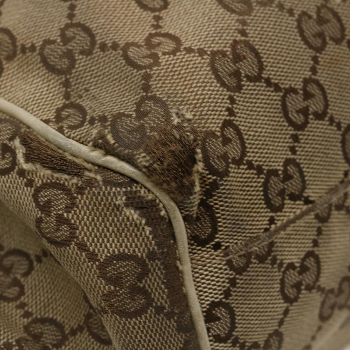 GUCCI GG Canvas Hand Bag 2way Beige 223974 36034
