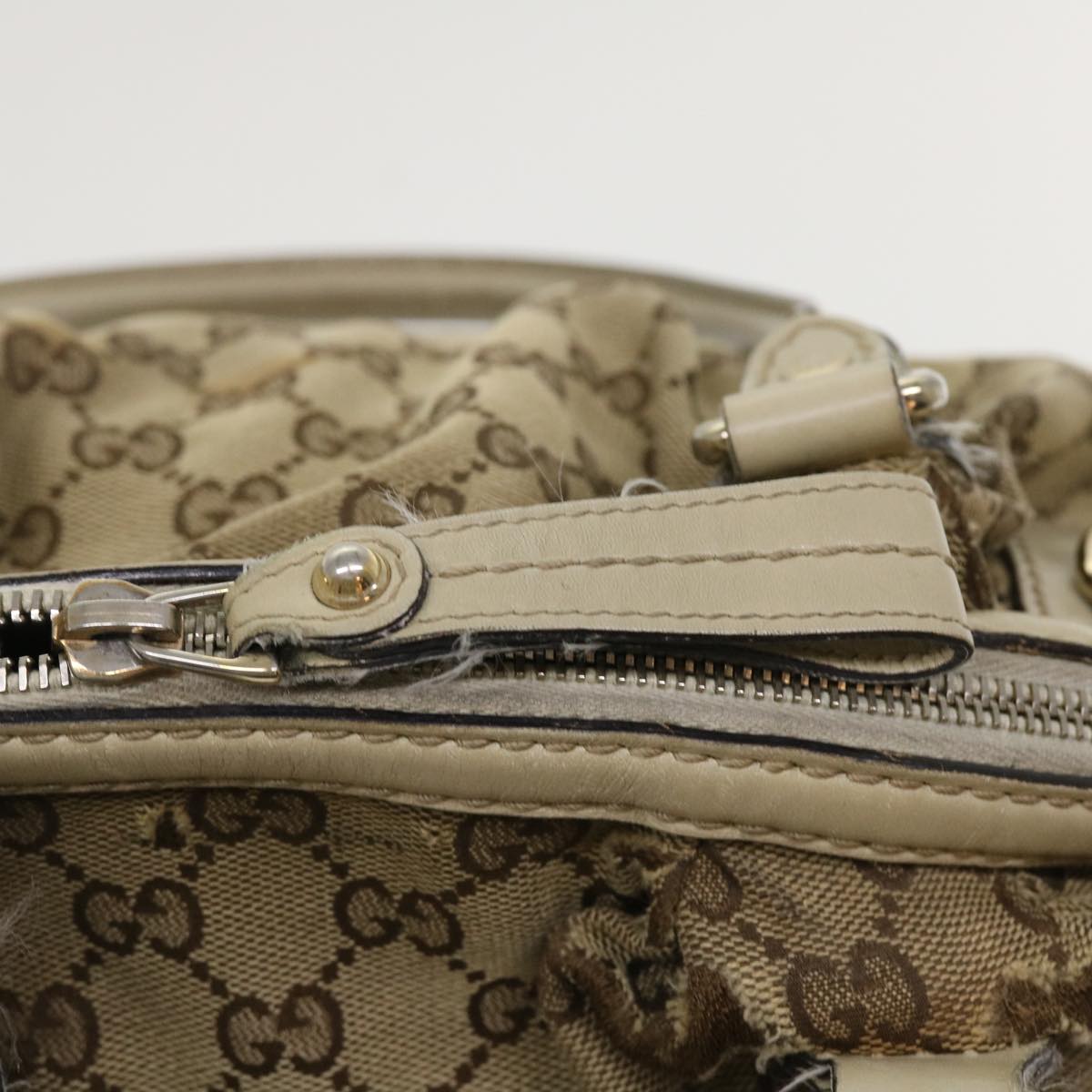 GUCCI GG Canvas Hand Bag 2way Beige 223974 36034