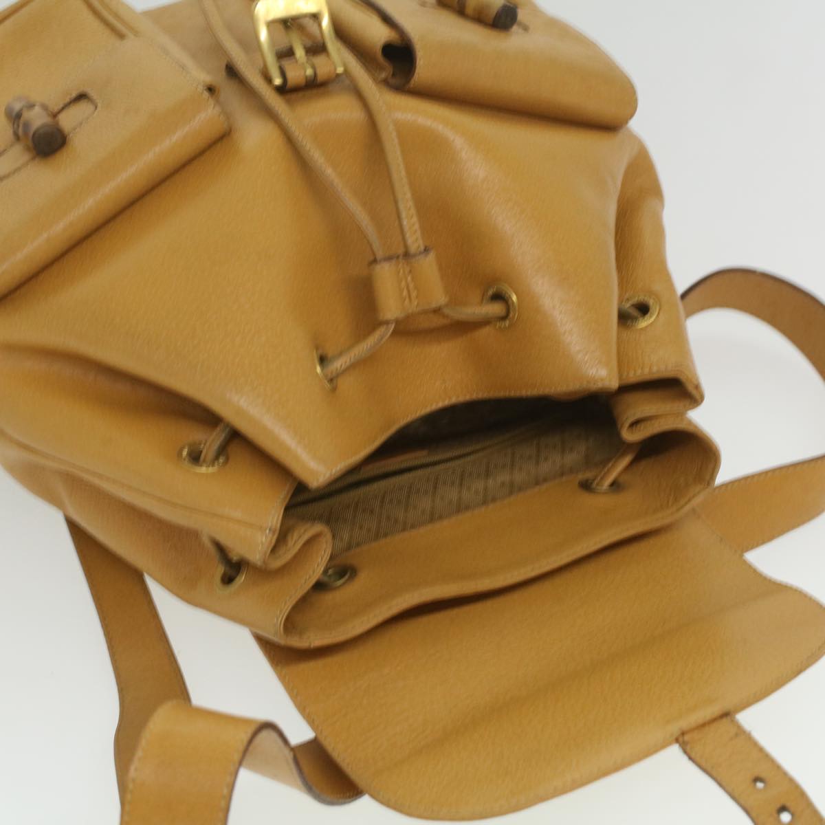 GUCCI Bamboo Backpack Leather Yellow 003.2058.0016 36249