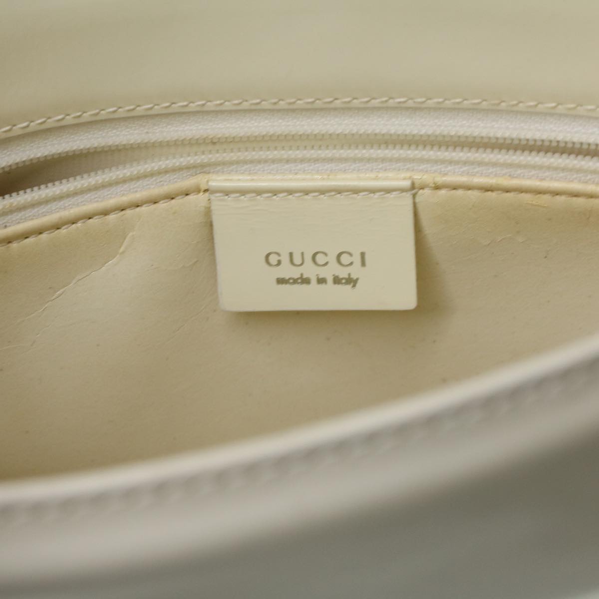 GUCCI Shoulder Bag Enamel White 36383