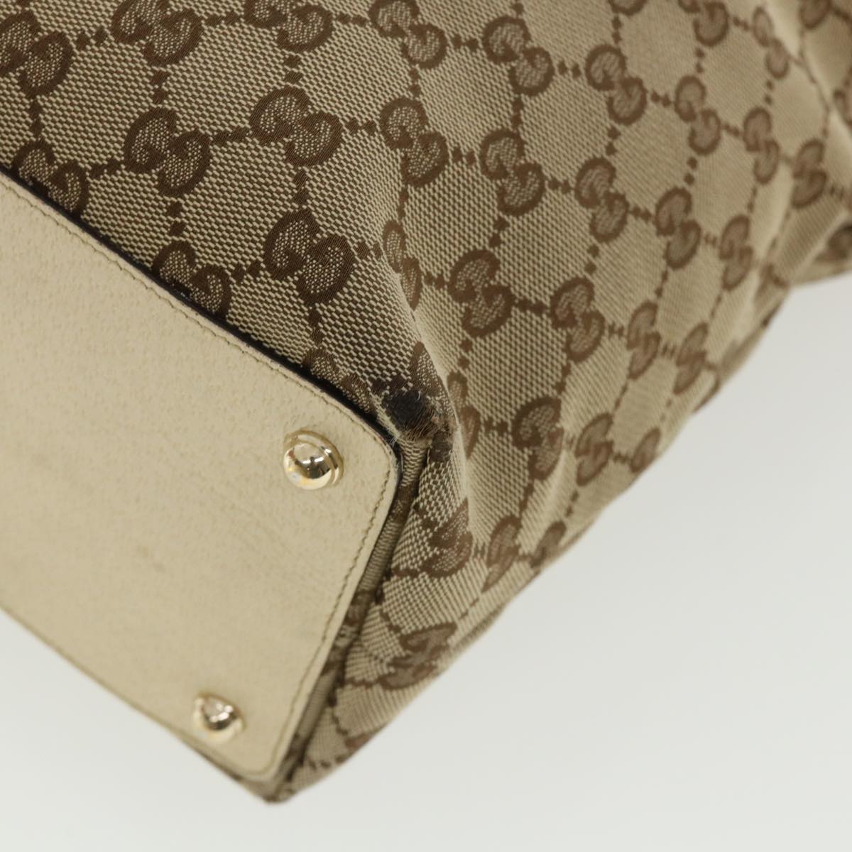 GUCCI GG Canvas Hand Bag Beige Brown 120836 36429