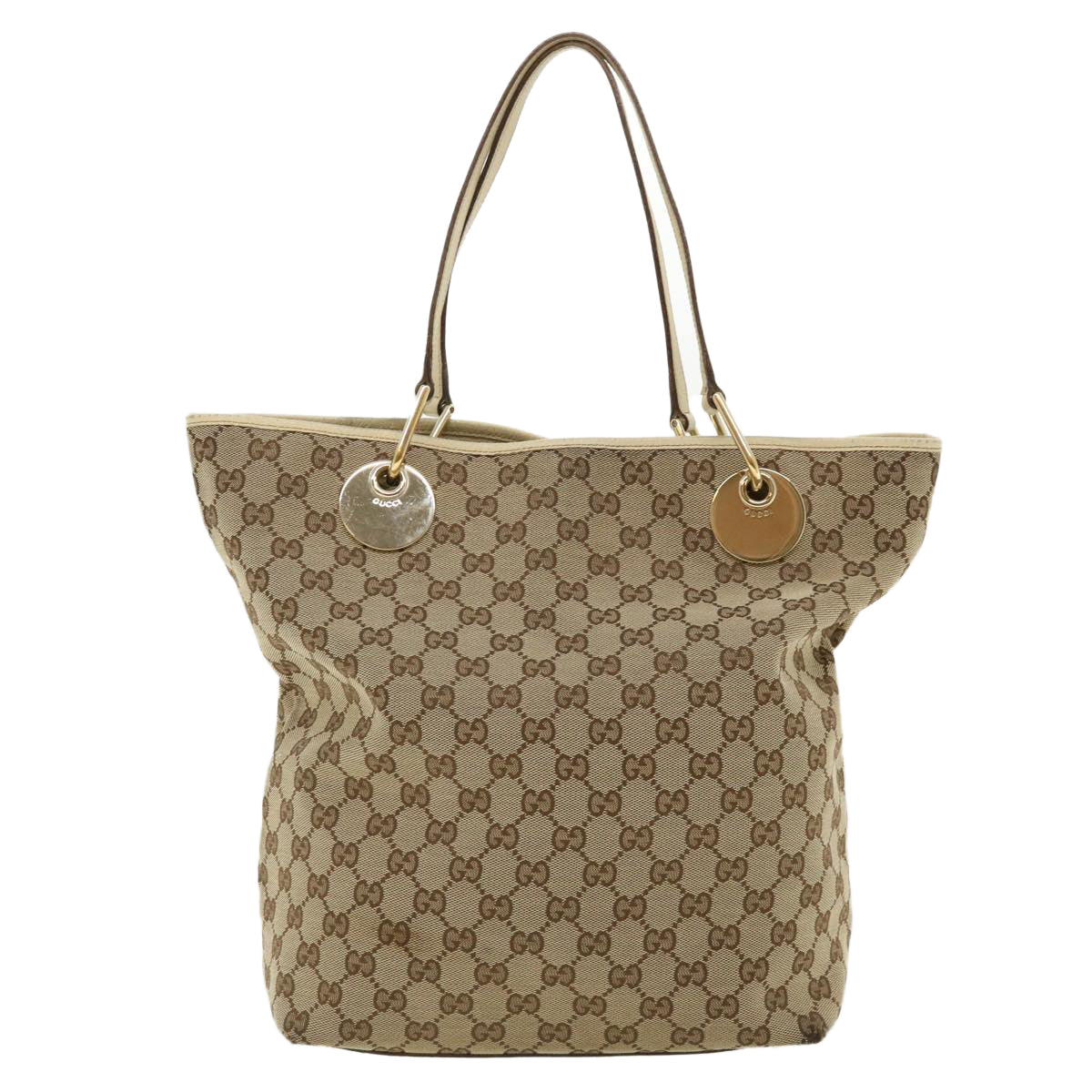 GUCCI GG Canvas Hand Bag Beige Brown 120836 36429
