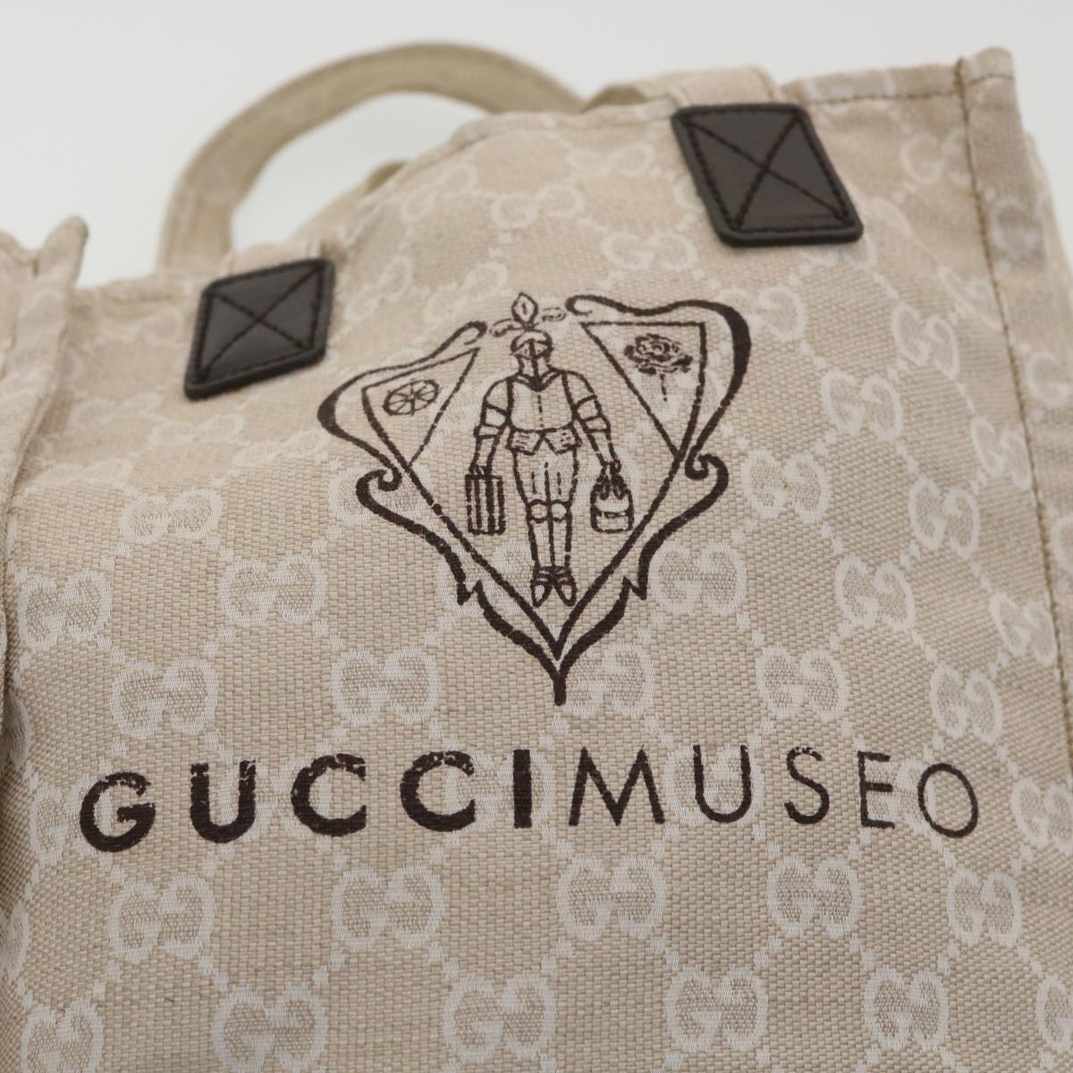 GUCCI GG Canvas Hand Bag Beige 283414 36445