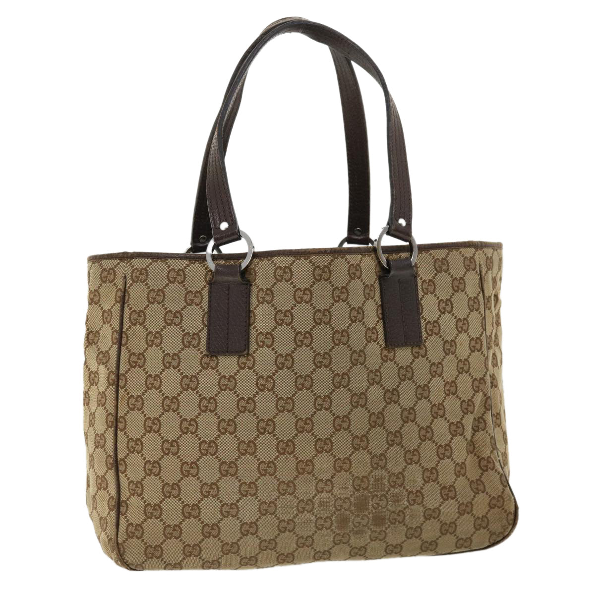 GUCCI GG Canvas Hand Bag Beige 113017 36542