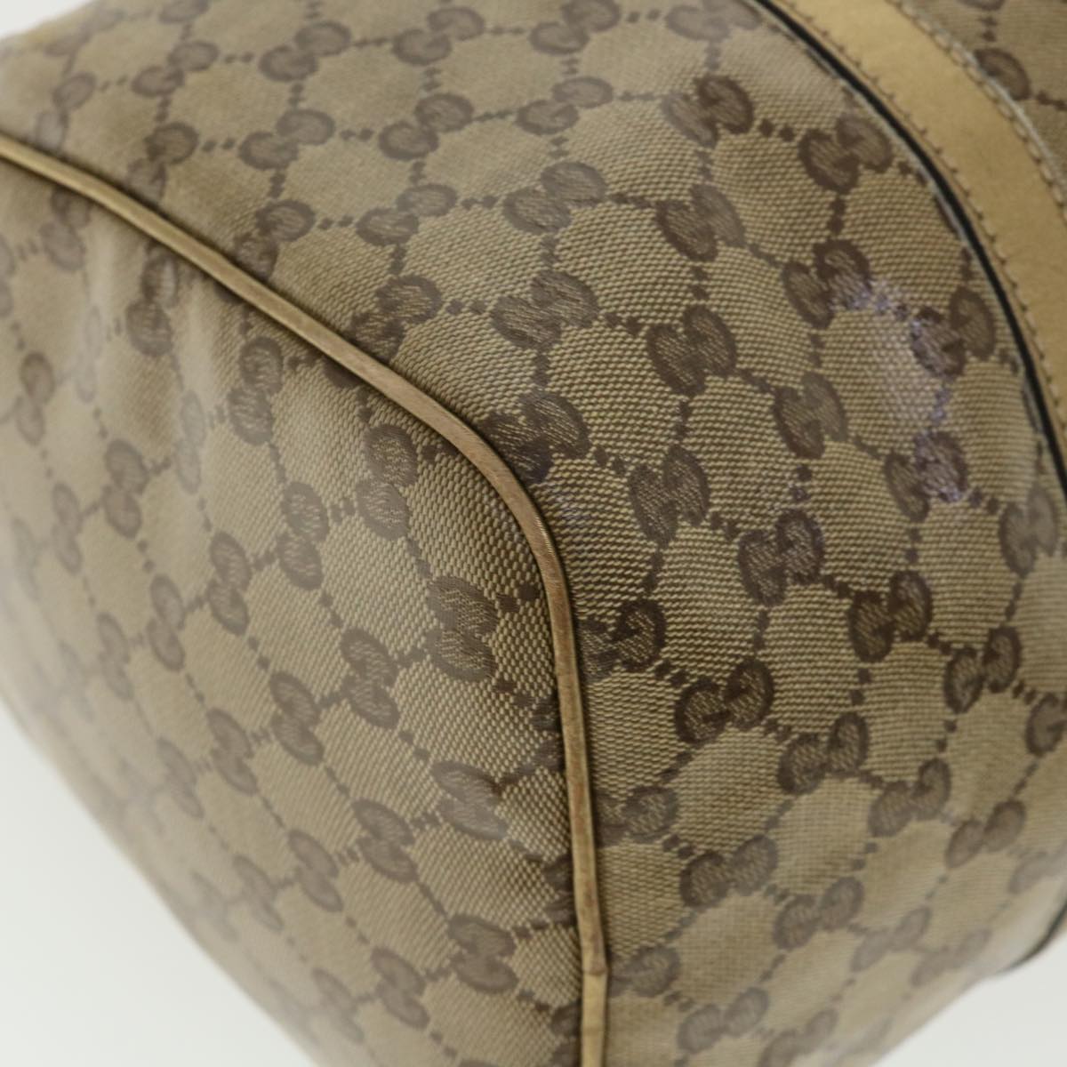 GUCCI GG crystal Boston Bag Coated Canvas Beige Gold 193603 36636