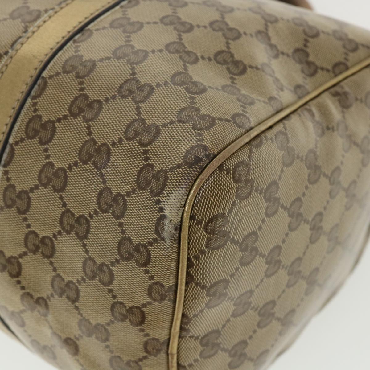 GUCCI GG crystal Boston Bag Coated Canvas Beige Gold 193603 36636