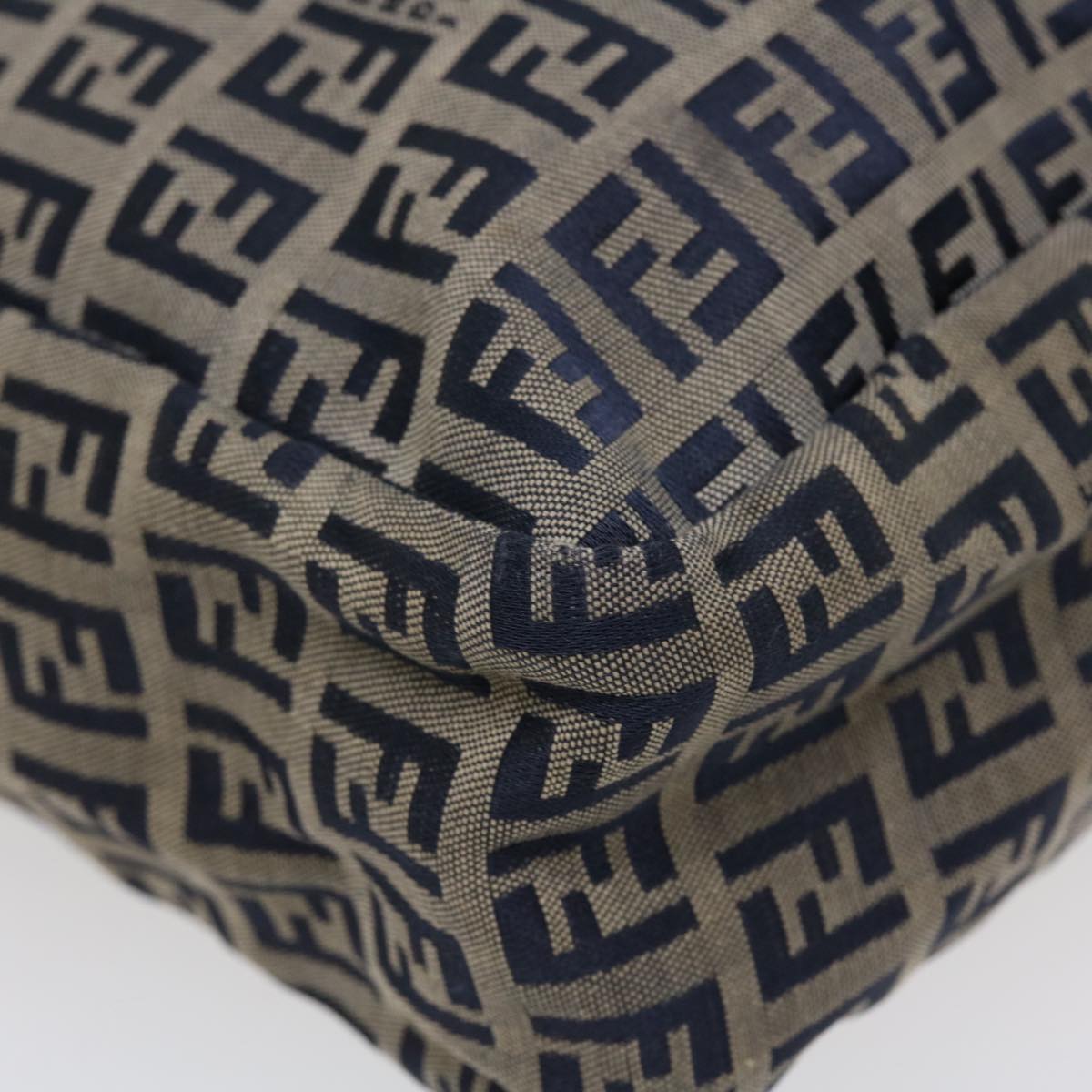 FENDI Zucchino Canvas Hand Bag Navy 2384-8BH006-028 36667