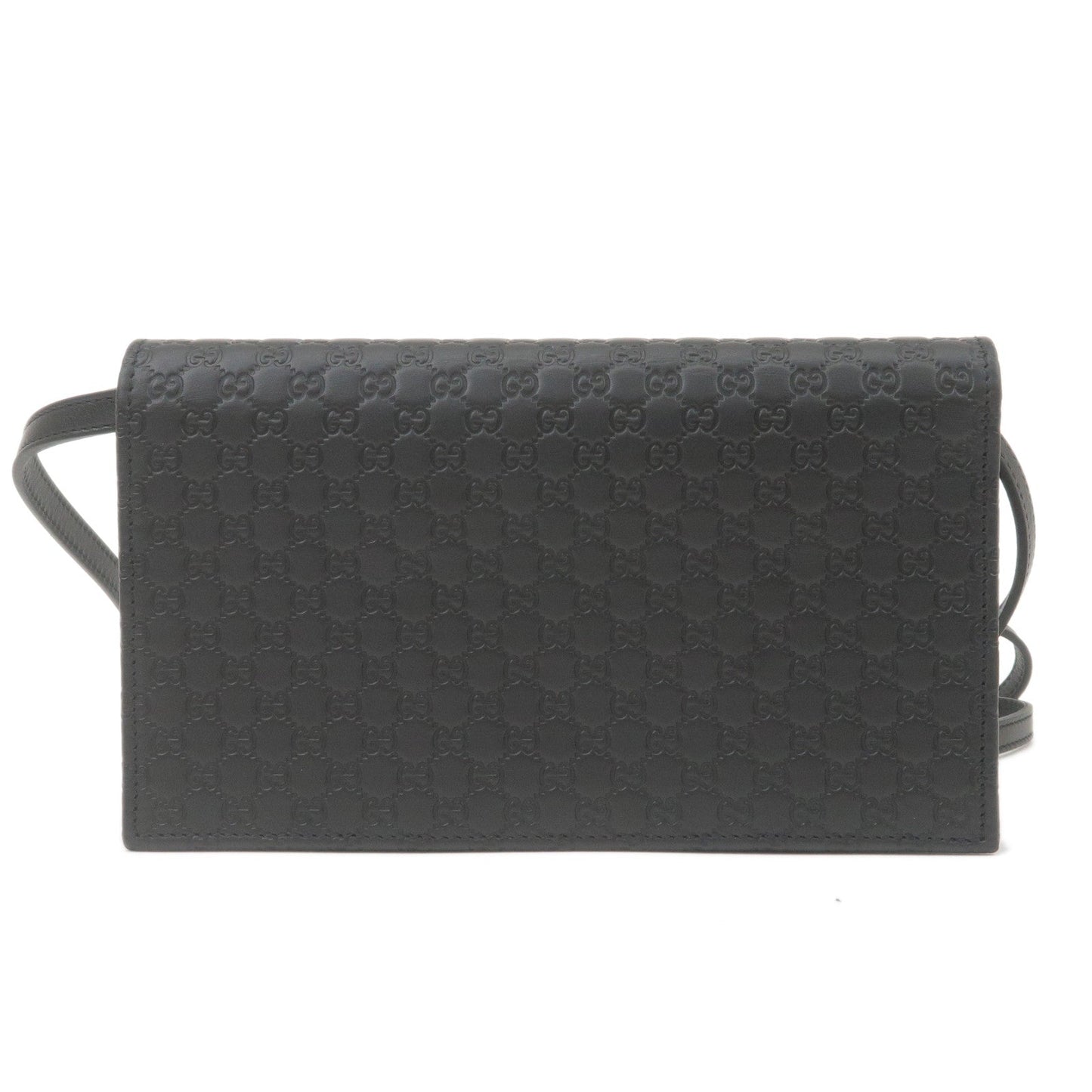 GUCCI Guccissima Leather Shouder Bag Wallet Black 466507