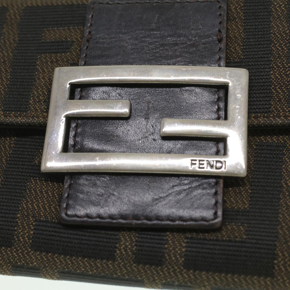 FENDI Zucca Canvas Wallet Black Brown 2401-8M0023-029 36688