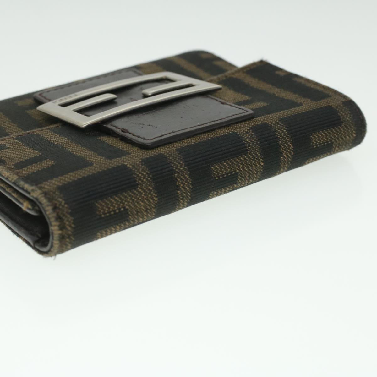 FENDI Zucca Canvas Wallet Black Brown 2401-8M0023-029 36688