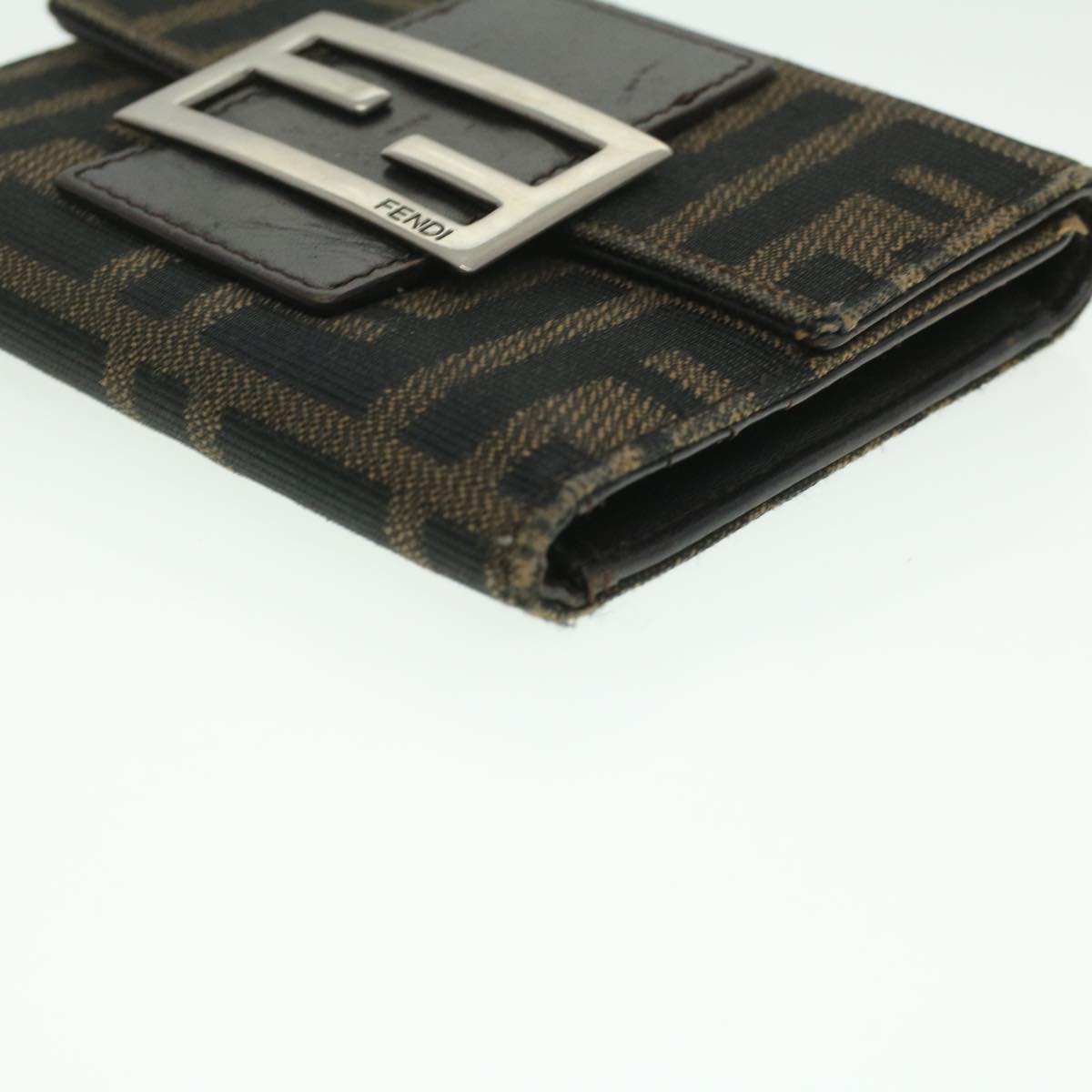 FENDI Zucca Canvas Wallet Black Brown 2401-8M0023-029 36688