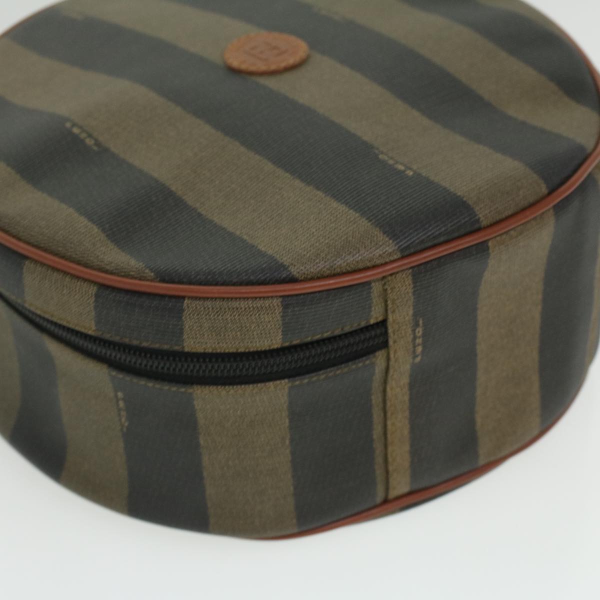 FENDI Pecan Canvas Hand Bag 2way Brown Khaki 36762