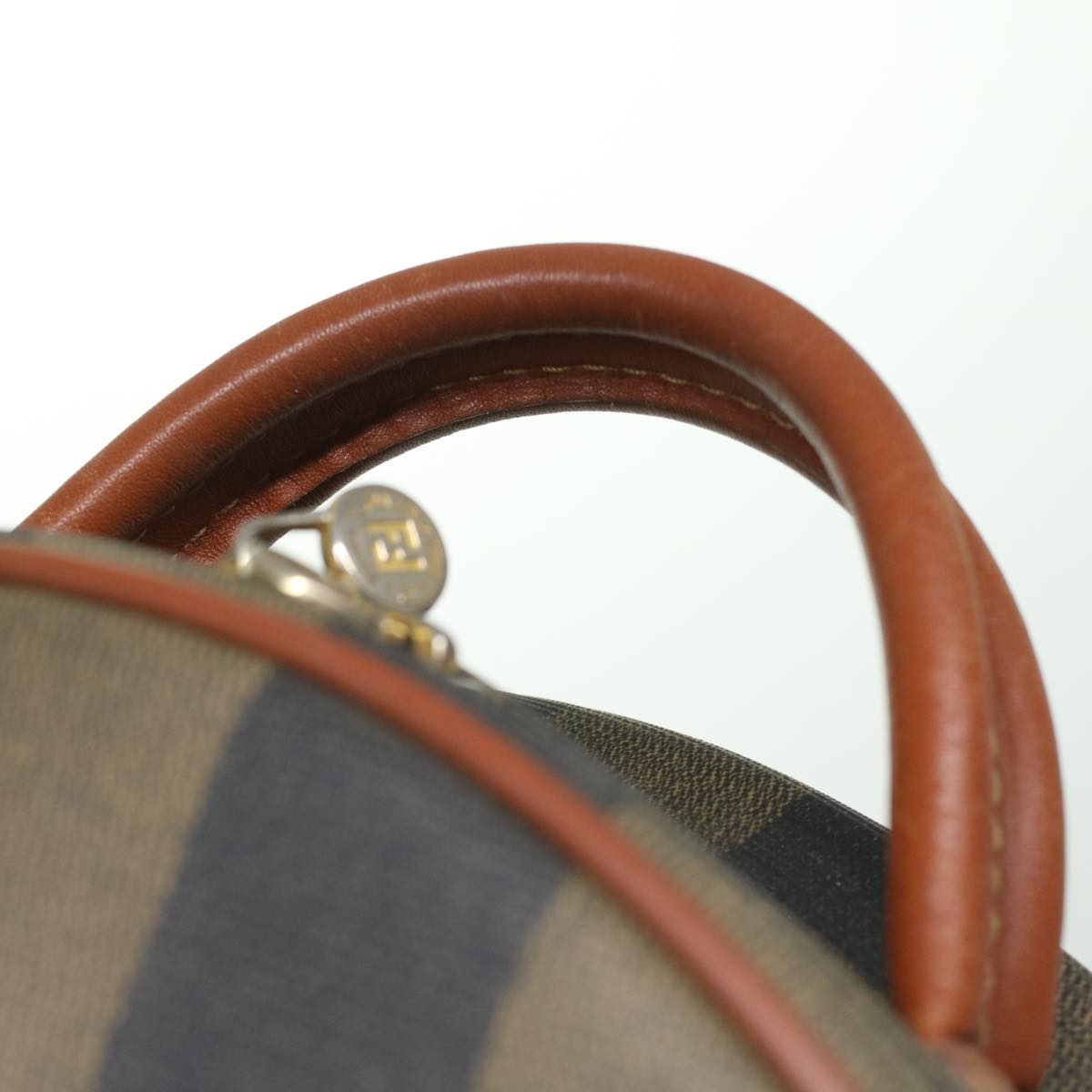 FENDI Pecan Canvas Hand Bag 2way Brown Khaki 36762