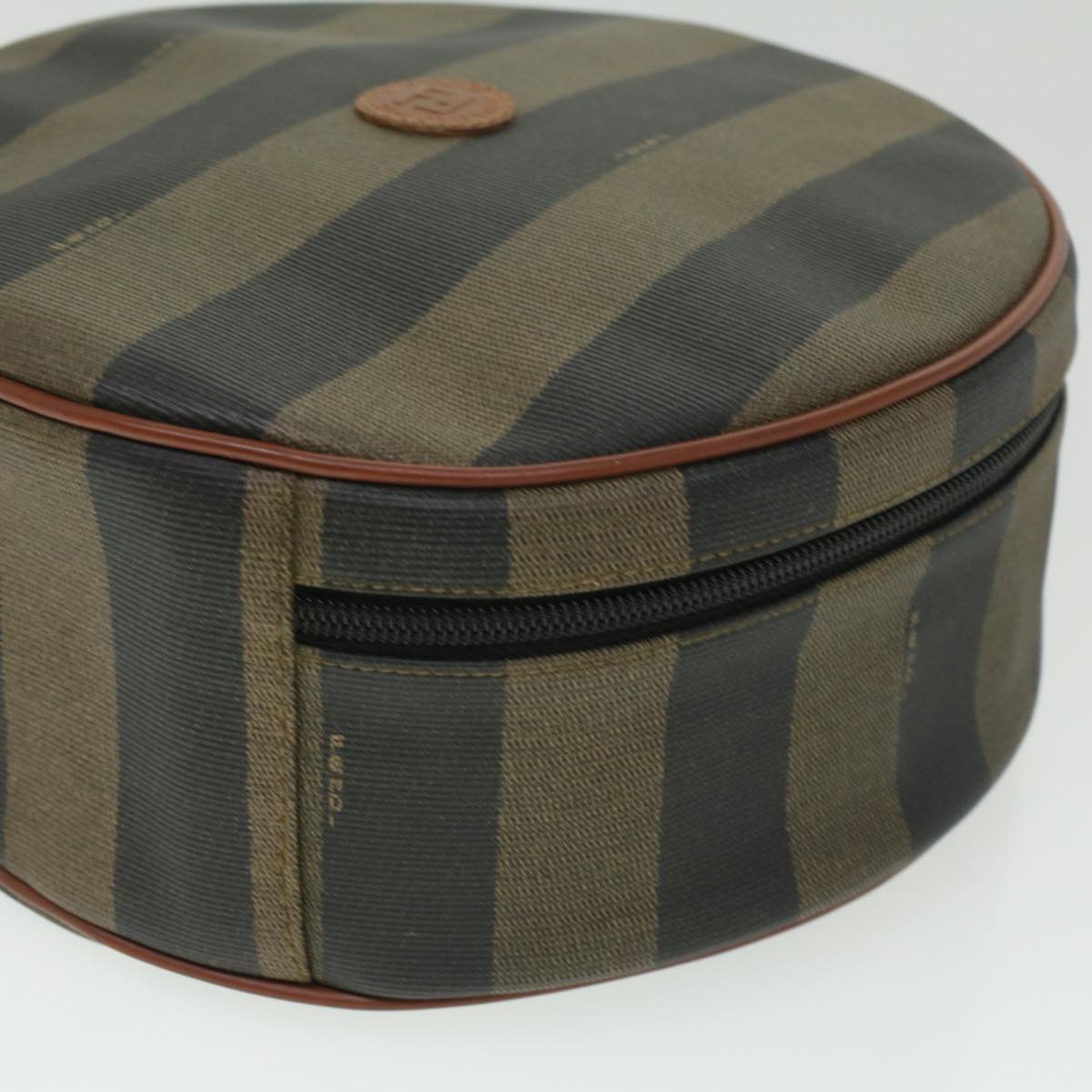 FENDI Pecan Canvas Hand Bag 2way Brown Khaki 36762