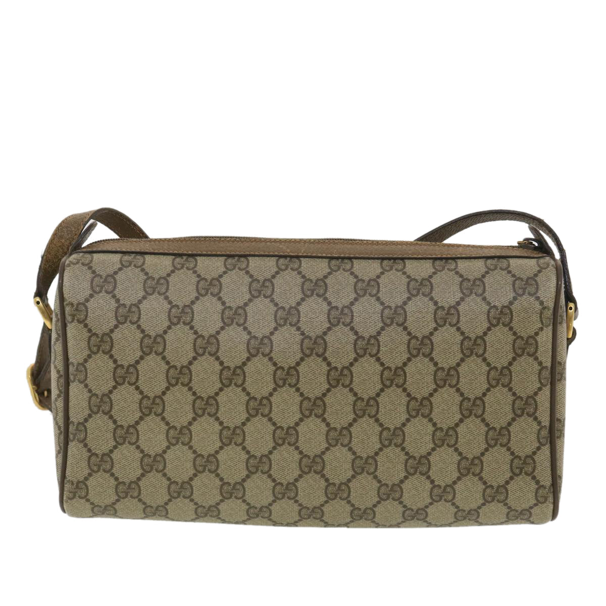 GUCCI GG Canvas Web Sherry Line Shoulder Bag Beige Red 89.02.012 36784