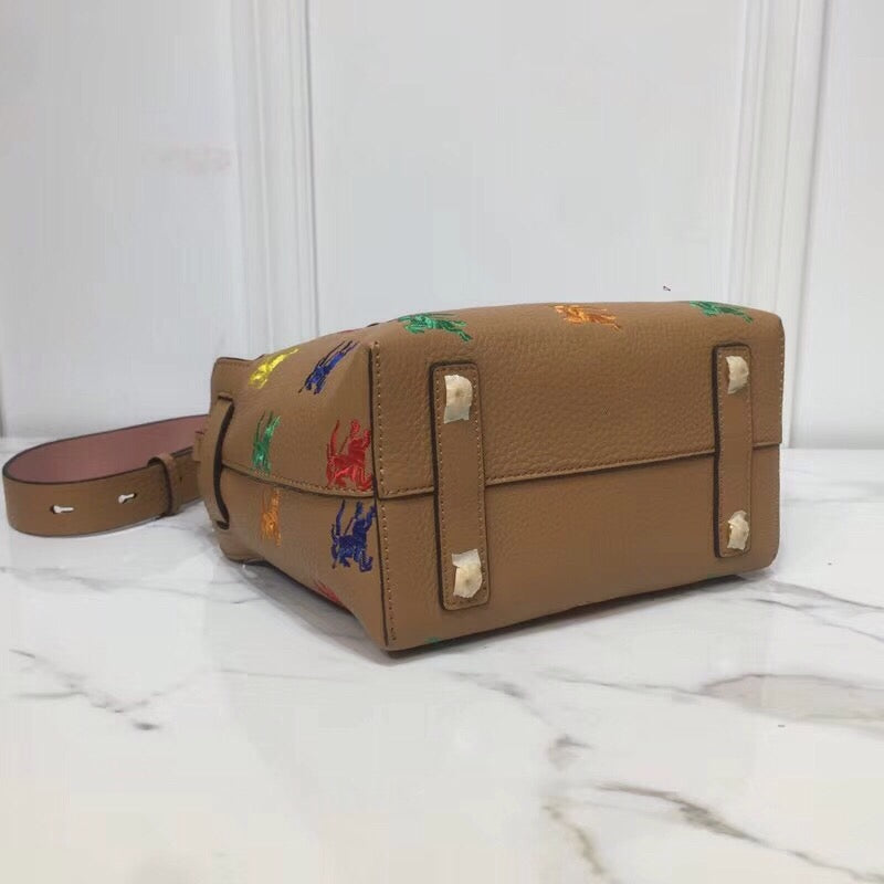 GLAMI The Small Equestrian Knight Top Handle Belt Bag Brown For Women, Bags 14in/36cm