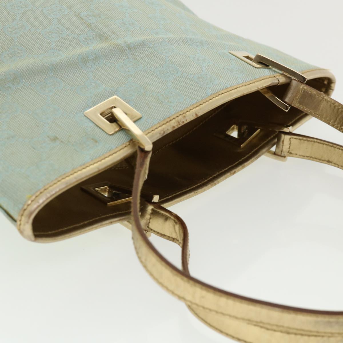 GUCCI GG Canvas Shoulder Bag Light Blue 0021099 36815
