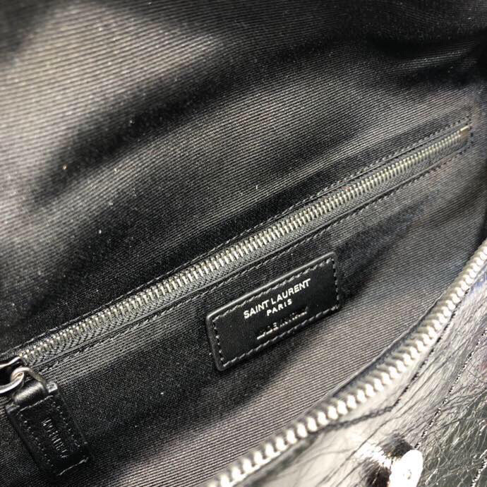 GLAMI Niki MeGLAMIum Crinkled Shoulder Bag Black For Women 11in/28cm YSL