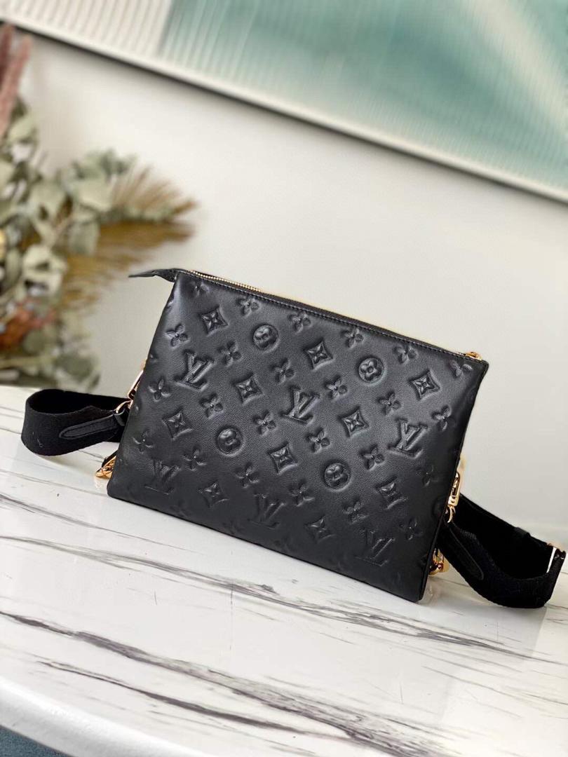LV Coussin PM Monogram Embossed Puffy Black For Women, WomenÃ¢â‚¬â„¢s Handbags, Shoulder And Crossbody Bags 10.2in/26cm LV M57790