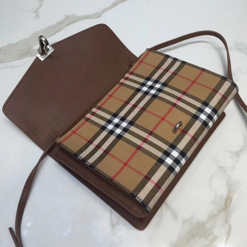 GLAMI Small Vintage Check And Crossbody Bag Brown For Women, WomenÃ¢â‚¬â„¢s Bags 9in/24cm
