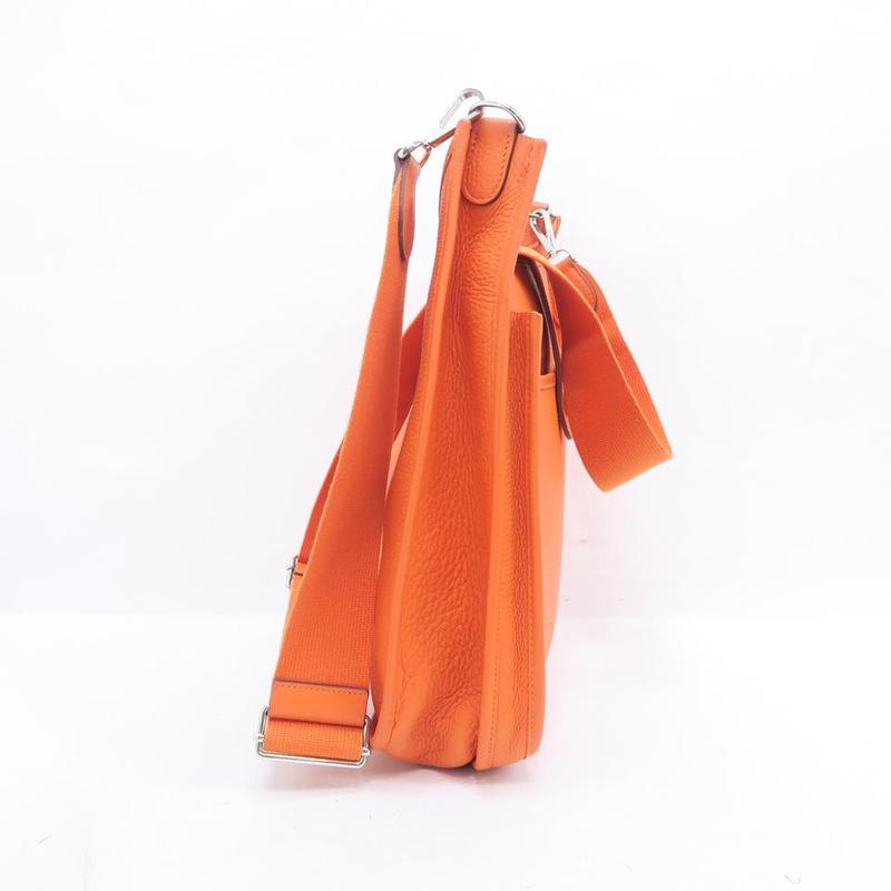 HERMÈS Orange Clemence Leather Evelyne III GM Bag