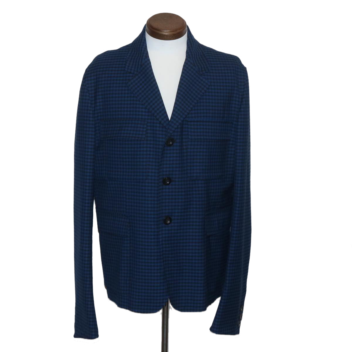 GUCCI Jacket Plaid Blue Black 37056