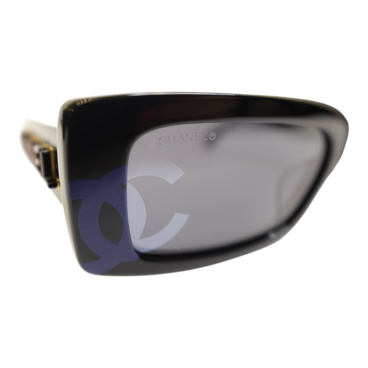 Chanel CC Black Rectangular Sunglasses