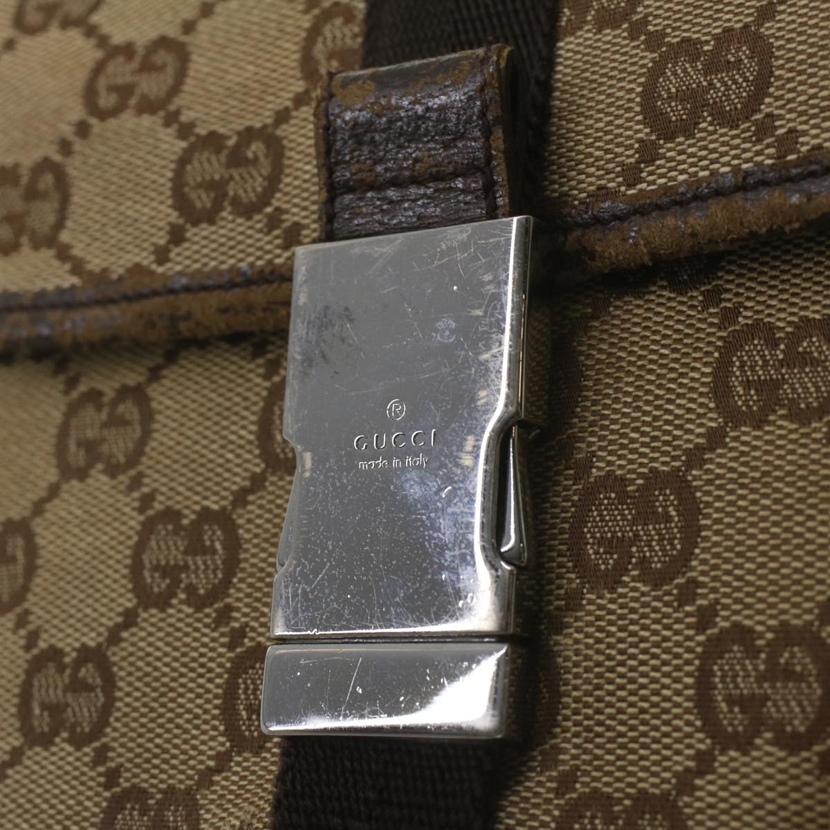 GUCCI GG Canvas Waist Bag Beige 131236 37154