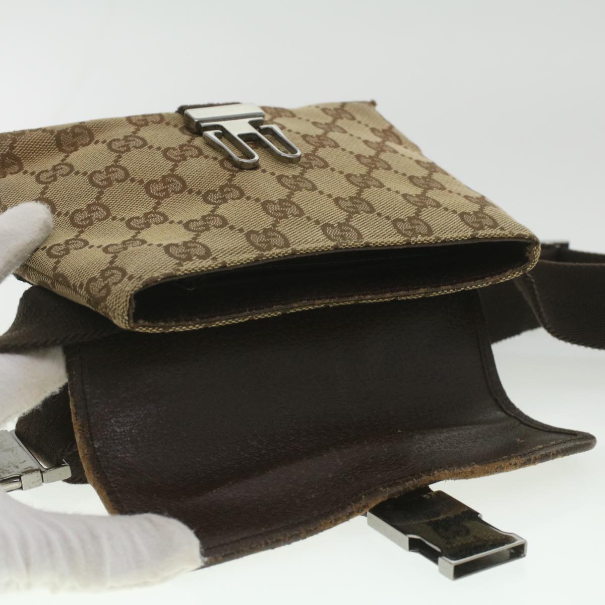 GUCCI GG Canvas Waist Bag Beige 131236 37154
