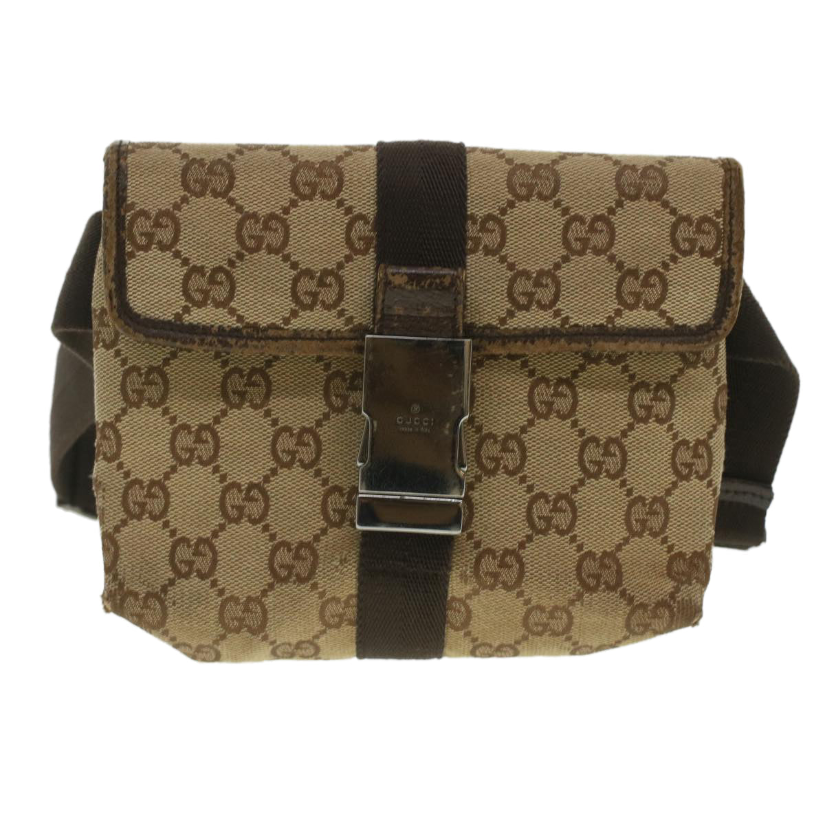GUCCI GG Canvas Waist Bag Beige 131236 37154